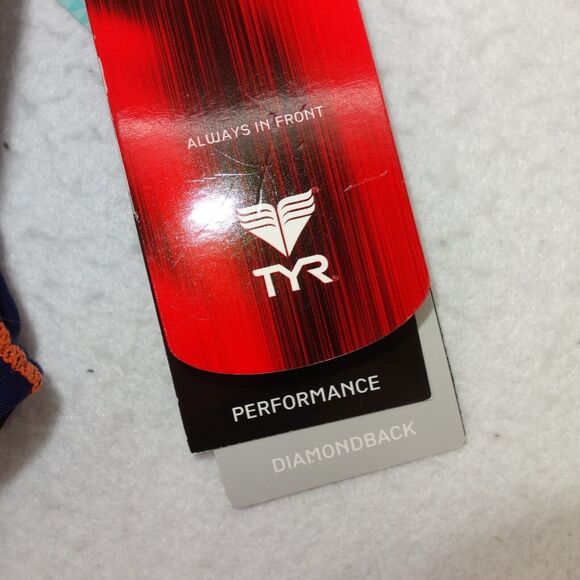 NEW TYR Female Competition Swimsuit Alliance Lightning Blue Orange Size 24 - Picture 2 of 6